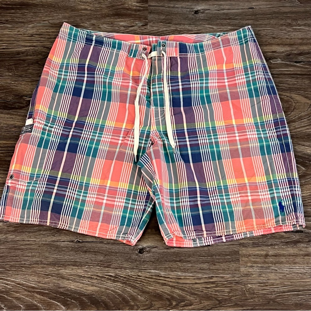 Ralph Lauren Polo Plaid Multicolor‎ Men's 36 Swim Shorts